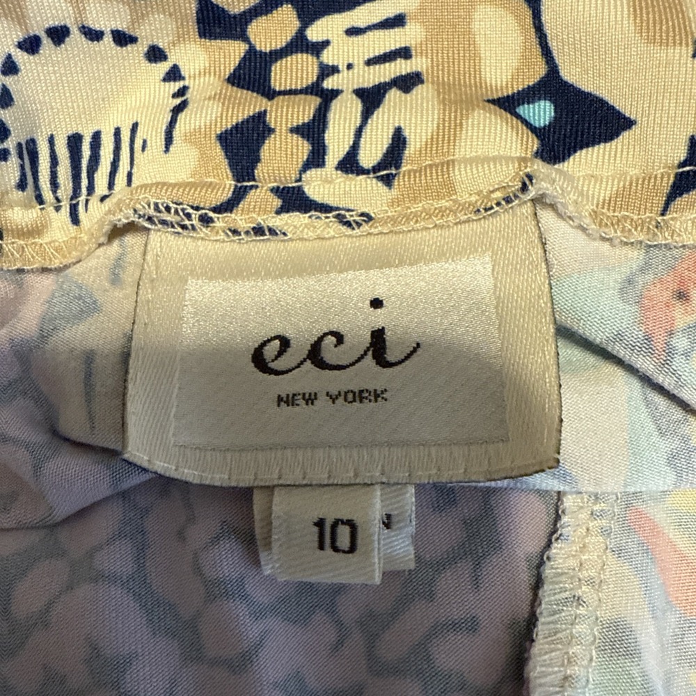 ECI New‎ York Size 10 Multi-Color Striped Sleeveless Sheath Dress Beaded - Picture 15 of 15